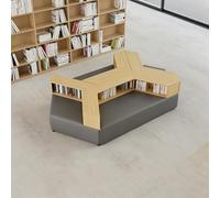 KIBONCY Sofá De Salón Moderno con Estantería Integrada, Sala De Actividades Creativas, Sofá, Asientos Seccionales For Centro De Entrenamiento, Área De Recepción, Mesa De Centro, Juego(E)
