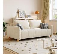KIBONCY Sofá de Tela Color Crema for Sala de Estar de apartamento pequeño, Minimalista y Moderno, de Estilo nórdico.(White,1.25M)