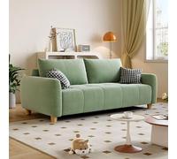 KIBONCY Sofá de Tela en Tonos Crema for Apartamentos pequeños de Estilo nórdico Moderno.(Green,2.6M)