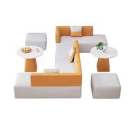 KIBONCY Sofá Ejecutivo De Cuero Oficina Minimalista Muebles Sala Espera Comerciales For Recepción, Vestíbulo, Espacio Descanso Fácil Limpiar(D)