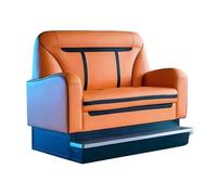 KIBONCY Sofá Espectador para Billar Costura Deportiva, Sillón Individual y Doble en Piel PU con Mueble Lateral Cargador, Asiento Lounge con Reposapiés de Acero Inoxidable para Salas(B)
