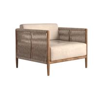 KIBONCY Sofá Individual de Madera Maciza de Estilo nórdico for casa de Familia, balcón, Dormitorio, Silla de Ocio Tejida, Patio, Exterior, sofá Individual, Silla de Ocio(A1)