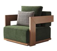 KIBONCY Sofá Individual de Madera Maciza, for balcón, Dormitorio, hogar pequeño, sillón de Tela de Estilo nórdico, Minimalista y Tranquilo.(A1)