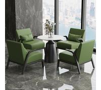 KIBONCY Sofá Individual De Primera Calidad con Mesa Auxiliar For Hotel, Oficina, Vestíbulo, Clínica Y Recepción 4Stienda - Durable Cuero Napa Y Estructura De Acero(E)