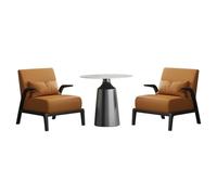 KIBONCY Sofá Individual De Primera Calidad con Mesa Auxiliar For Hotel, Oficina, Vestíbulo, Clínica Y Recepción 4Stienda - Durable Cuero Napa Y Estructura De Acero(B)