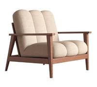 KIBONCY Sofá Individual Estilo WABI-sabi, Ideal for la Sala de Estar y el balcón de un Hotel de alojamiento Rural. Sillón Informal de Tela y Madera Maciza de diseño nórdico.(A1)