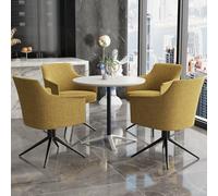 KIBONCY Sofá Individual Italiano Moderno con Juego De Mesa Opcional For Sala De Estar, Estudio, Cafetería Y Zona De Reuniones De Negocios(B)