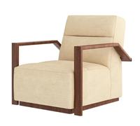 KIBONCY Sofá Individual nórdico de Madera Maciza, sillón de Descanso for Dormitorio o balcón, Silla de recepción Estilo WABI-sabi for hoteles de alojamiento Rural.(A1)