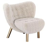 KIBONCY Sofá Individual nórdico de Piel de Cordero, sillón de salón Color Crema, sofá Individual de Piel de Cordero Blanca de diseño for salón(A1)