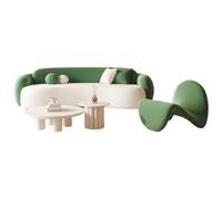 KIBONCY Sofá Moderno Curvado en Forma de Nube para Sala de Estar, sofá de Dos plazas con Asiento Profundo con sofá Individual y Mesa de café, acogedores sofás de Ocio para Dormitorio(E)