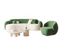 KIBONCY Sofá Moderno Curvado en Forma de Nube para Sala de Estar, sofá de Dos plazas con Asiento Profundo con sofá Individual y Mesa de café, acogedores sofás de Ocio para Dormitorio(C)