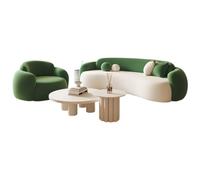 KIBONCY Sofá Moderno Curvado en Forma de Nube para Sala de Estar, sofás de Piso Perezoso, sofá LoveSeat de 3 plazas, Acogedor sofá de Ocio para Dormitorio, apartamento(A)
