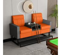 KIBONCY Sofá Moderno for Ver Billar, Mesa de Billar, Asientos for espectadores, Banco de salón tapizado Resistente for Club Bar, Sala de Billar(2S Orange-Gray 2)