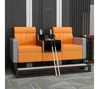 KIBONCY Sofá Moderno for Ver Billar, Mesa de Billar, Asientos for espectadores, Banco de salón tapizado Resistente for Club Bar, Sala de Billar(2S Orange-Gray 2A)
