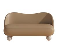 KIBONCY Sofá Moderno Loveseat Mid Century, sofá de 2 plazas, Patas de Madera Maciza para Sala de Estar, Espacio pequeño, Dormitorio, Oficina, Dormitorio(Brown)