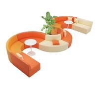 KIBONCY Sofá Modular Creativo, sofá Modular Curvado de Espuma Suave, Silla de Espera for área de Descanso, for vestíbulo de institución de formación/Centro Comercial(10)