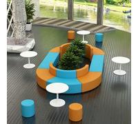 KIBONCY Sofá Modular Curvado de Espuma Suave, for vestíbulo de institución de formación/Centro Comercial