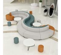 KIBONCY Sofá Modular Curvado de Espuma Suave, for vestíbulo de institución de formación/Centro Comercial