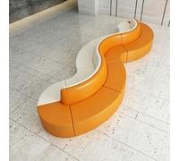 KIBONCY Sofá Modular Curvado de Espuma Suave, for vestíbulo de institución de formación/Centro Comercial