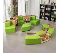 KIBONCY Sofá Modular Curvado for librería, sofá Minimalista de Madera Maciza con estantes de Almacenamiento incorporados, sofá de salón Combinado Multifuncional for Preescolar(G)