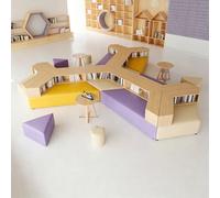 KIBONCY Sofá Modular De Biblioteca con Estantería Incorporada, Juego De Asientos De Banco Suave Y Creativo For Sala De Lectura Escolar, Área De Recepción Institucional, Muebles De Vestíbulo(M)
