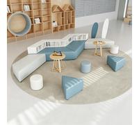 KIBONCY Sofá Modular De Biblioteca con Estantería Incorporada, Juego De Asientos De Banco Suave Y Creativo For Sala De Lectura Escolar, Área De Recepción Institucional, Muebles De Vestíbulo(G)