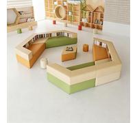 KIBONCY Sofá Modular De Biblioteca con Estantería Incorporada, Juego De Asientos De Banco Suave Y Creativo For Sala De Lectura Escolar, Área De Recepción Institucional, Muebles De Vestíbulo(C)