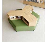 KIBONCY Sofá Modular De Biblioteca con Estantería Incorporada, Juego De Asientos De Banco Suave Y Creativo For Sala De Lectura Escolar, Área De Recepción Institucional, Muebles De Vestíbulo(E)