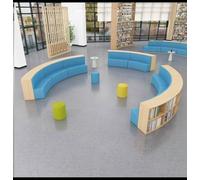 KIBONCY Sofá Modular de Juegos, Conjunto sofás modulares seccionales Cuero, Almacenamiento Libros, for instituciones capacitación, librerías, áreas Descanso, recepción, Salas Lectura(5)