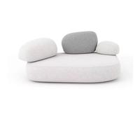 KIBONCY Sofá Modular seccional Creativo en Forma de Guijarro, sofá Curvo de bouclé, Estructura de Madera Maciza, for Sala de Estar o Dormitorio.(B)