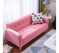 KIBONCY Sofá nórdico pequeño apartamento Tela Individual Doble Alquiler Tienda de Ropa Dormitorio balcón sofá pequeño(Pink,1.22m)