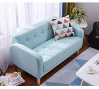 KIBONCY Sofá nórdico pequeño apartamento Tela Individual Doble Alquiler Tienda de Ropa Dormitorio balcón sofá pequeño(Sky Blue,1.42m)