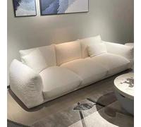 KIBONCY Sofá Nube Extra cómodo, sofá Blanco Moderno con Estructura de Madera Maciza, for Sala de Estar, Oficina o Apartamentos pequeños.(C Sponge,120 * 95 * 70cm)