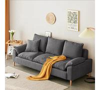 KIBONCY Sofá pequeño Tipo apartamento con diseño de Viento Color Crema, for Sala de Estar, balcón, Dormitorio, apartamento, sofá Doble artístico de Franela y Chenilla.(Dark Gray,2m)