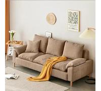 KIBONCY Sofá pequeño Tipo apartamento con diseño de Viento Color Crema, for Sala de Estar, balcón, Dormitorio, apartamento, sofá Doble artístico de Franela y Chenilla.(Khaki,2m)