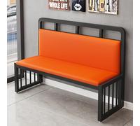 KIBONCY Sofá pequeño y cómodo, Mini sofá de Dos plazas, sillón sin Brazos, Tela de Cuero y fácil Montaje, para Espacios pequeños, Sala de Estar, Dormitorio, Oficina(Orange,120 * 42cm)