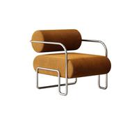 KIBONCY Sofa Retro Living Room Stainless Steel Accent Chair Sling Armchair Metal alcony Lounge for, Bedroom(A)