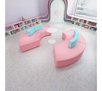 KIBONCY Sofá seccional Creativo for Sala de Espera de salón de Belleza, recepción y Sala de Oficina, sofá de Tela Resistente a Las Manchas.(E)