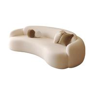 KIBONCY Sofá seccional Curvo de 83 Pulgadas, sofá tapizado Modular de Tela Nobuk con Mesa de Centro, sofás Chaise Modernos de Gran tamaño, cómodos y Elegantes para Sala de Estar(A)