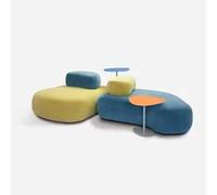 KIBONCY Sofá seccional Curvo, diseño Totalmente de Espuma, sin Marco, Moderno sofá for Sala Estar, Conjuntos Sencillos con Mesa Centro(6)