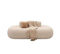 KIBONCY Sofá seccional Moderno de Forma Ovalada, sofá Curvo, for Sala Estar, tapizado en Piel sintética for(A,240x100x66cm)