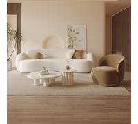 KIBONCY Sofá seccional Modular tapizado de Forma Curvada de Gran tamaño de 83 Pulgadas, sofá Minimalista de 3 plazas con Cojines de Asiento y Respaldo ergonómico para apartamento, Sala de Estar(C)