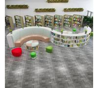 KIBONCY Sofá Tipo banca Curvo Minimalista con estantes for Guardar Libros