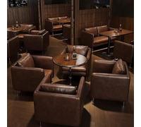 KIBONCY Sofás De Cabina De Bar De Estilo Retro, Juegos De Mesas Y Sillas De Restaurante Y Cafetería De Estilo Occidental, Sofás De Cabina De Madera Maciza De Whisky Comercial(G)