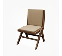 KIBONCY Solid Wood Rattan Dining Chair, Mid Century Modern Upholstered Kitchen Side, Armless Accent for Restaurant Home Room Dinner(D)