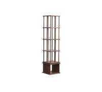 KIBONCY Solid Wood Rotating Bookcase, Traditional Chinese Inspired Storage Cabinet 360° Shelf, Multi-Purpose Organizer for Kitchen & Study(C)