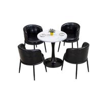 KIBONCY Space-Saving 5-Piece Dining Set, Modern Bistro Table and Chair Vibrant Color Options & Stable Pedestal Base for Small Kitchens, Cafes(E)