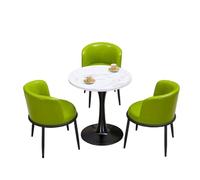 KIBONCY Space-Saving 5-Piece Dining Set, Modern Bistro Table and Chair Vibrant Color Options & Stable Pedestal Base for Small Kitchens, Cafes(C)