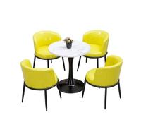 KIBONCY Space-Saving 5-Piece Dining Set, Modern Bistro Table and Chair Vibrant Color Options & Stable Pedestal Base for Small Kitchens, Cafes(H)