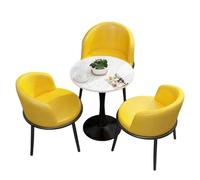 KIBONCY Space-Saving 5-Piece Dining Set, Modern Bistro Table and Chair Vibrant Color Options & Stable Pedestal Base for Small Kitchens, Cafes(B)